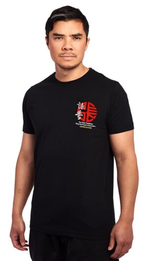 Kung Fu T-shirt, embroidered logo on front left