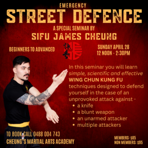 Seminar:  EMERGENCY STREET DEFENCE by Sifu James Cheung